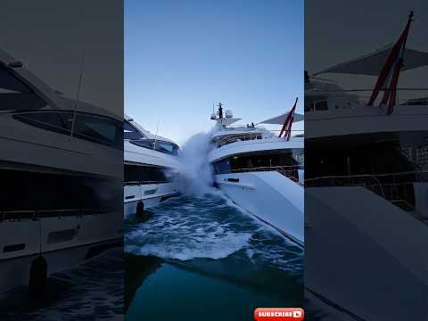 Shocking Collision: Luxury Yachts Accident at Marina #LuxuryYachtCollision, #MaritimeAccident